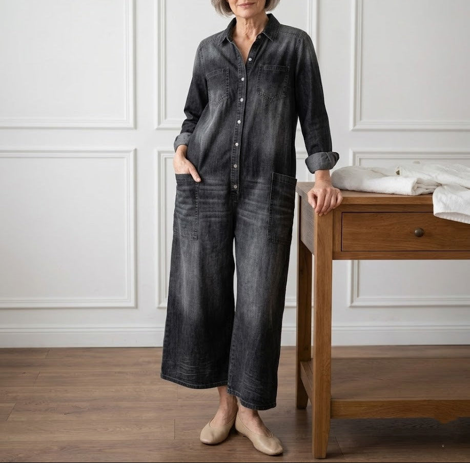 Lily | Cotton Denim Jumpsuit