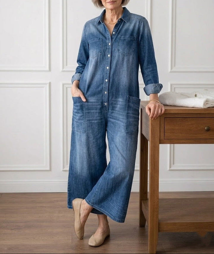 Lily | Cotton Denim Jumpsuit