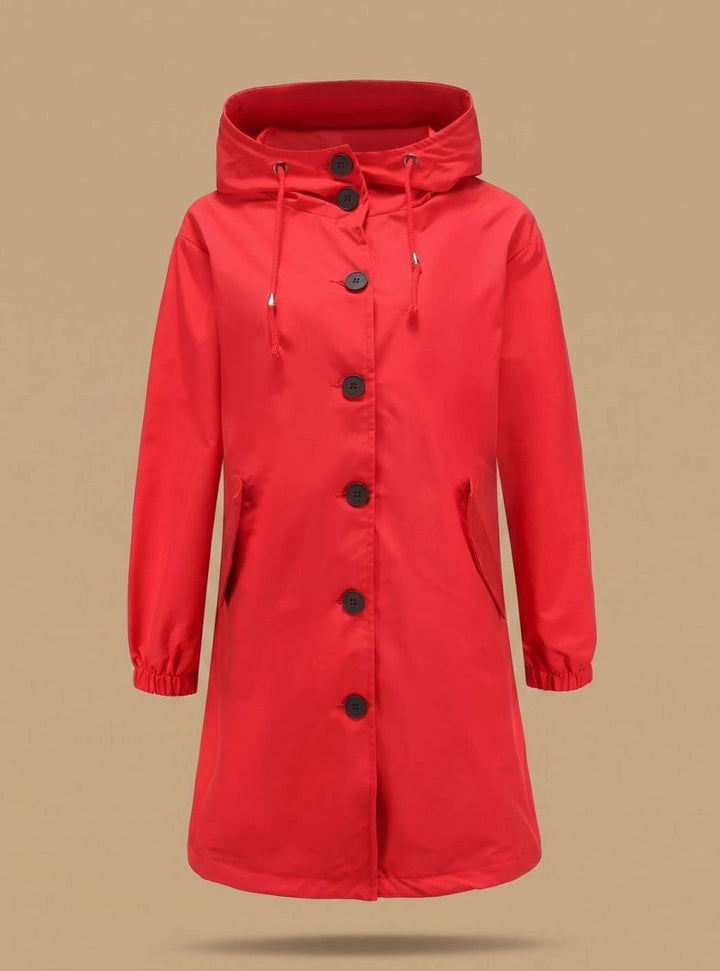 Hedwig | Water-Repellent Trench Coat with Hooded Design and Pockets