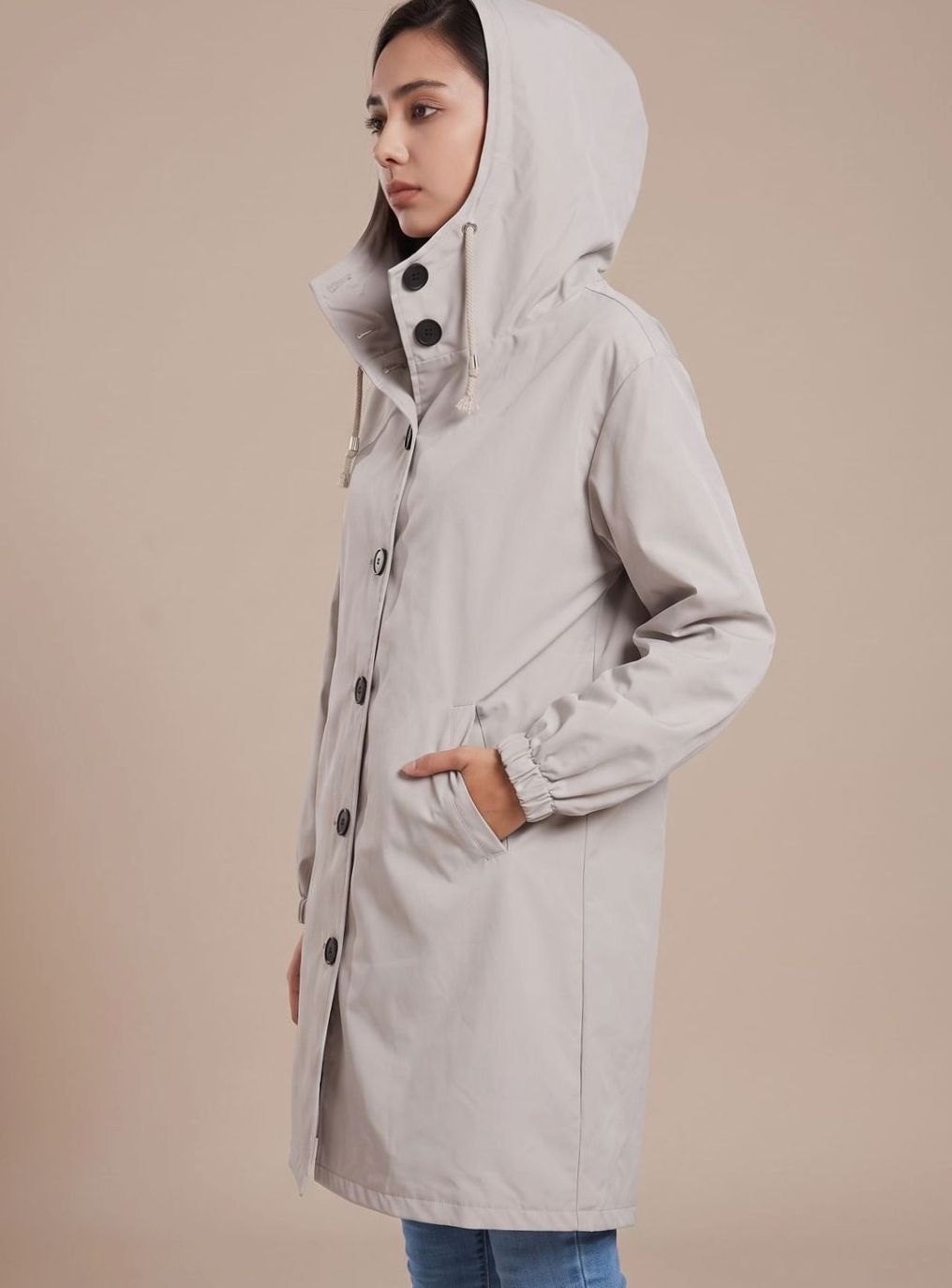 Hedwig | Water-Repellent Trench Coat with Hooded Design and Pockets