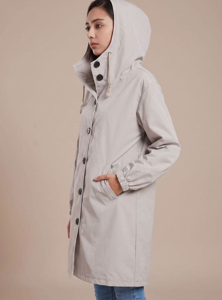 Hedwig | Water-Repellent Trench Coat with Hooded Design and Pockets