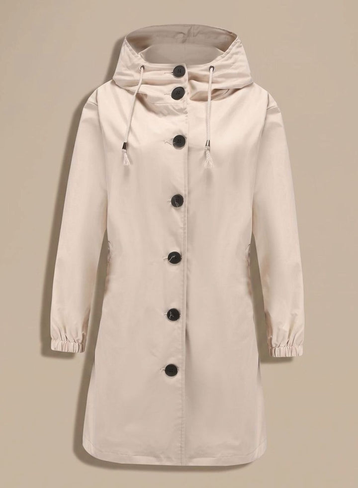 Hedwig | Water-Repellent Trench Coat with Hooded Design and Pockets