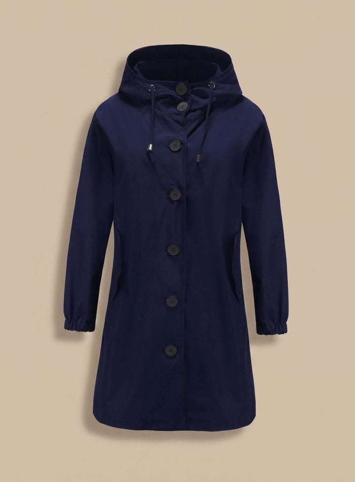 Hedwig | Water-Repellent Trench Coat with Hooded Design and Pockets