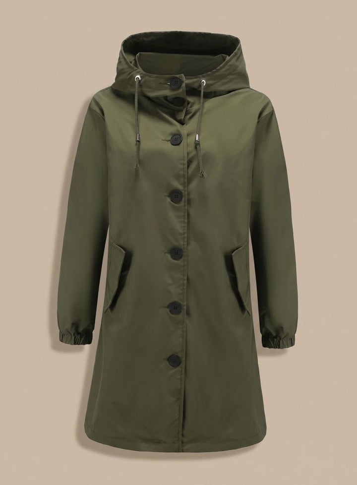 Hedwig | Water-Repellent Trench Coat with Hooded Design and Pockets
