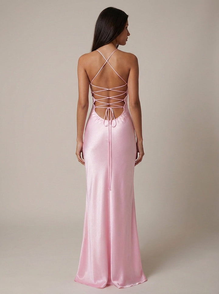 Formal Beaded Halter Maxi Dress