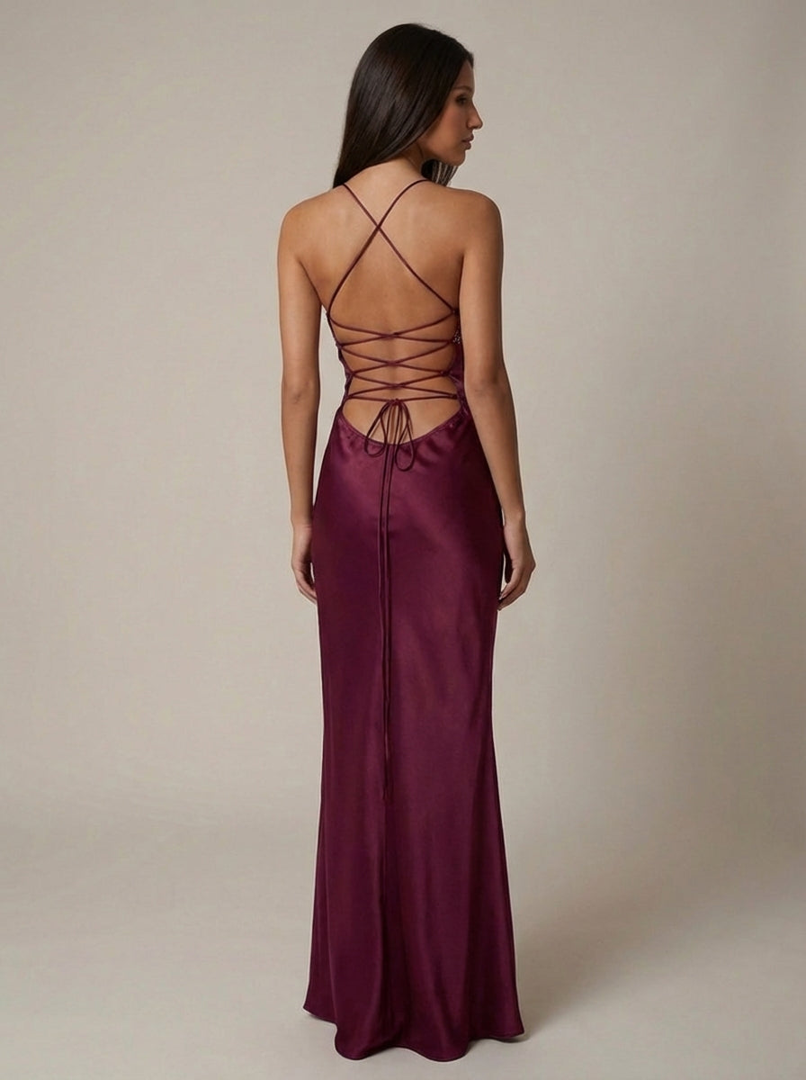 Formal Beaded Halter Maxi Dress