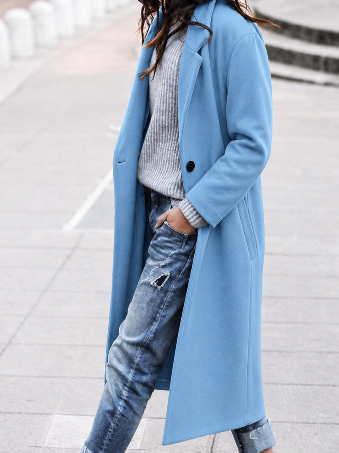 Sloane | Relaxed Women's Trench Coat with Wide Lapel and Button-Up Front