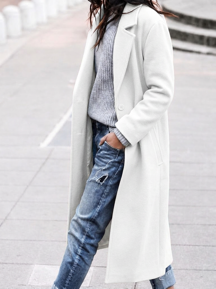 Sloane | Relaxed Women's Trench Coat with Wide Lapel and Button-Up Front
